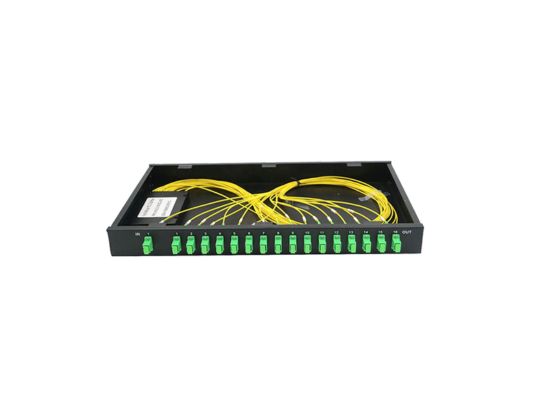 19 Inch PLC Fiber Optic Splitter 1:16 1U Height RACK Type SC/APC Connector Optical Distribution Frame Terminal Box Patch Panel