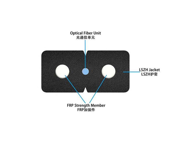 Indoor 1 cores GJXH 2B6 Fiber Optic Cable FTTH Flat Drop Cable