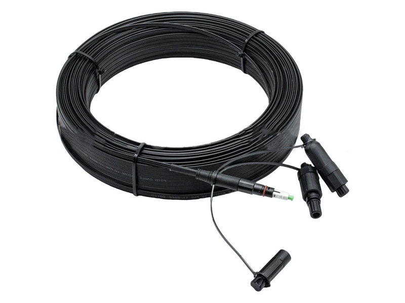3 in 1 Type Compatible OPTI/FAST/SLM SC/APC 5&times;2 mm, 1 fibra (G657A2),  Hard IP68 Outdoor SC APC Waterproof Cable drop preconectorizado