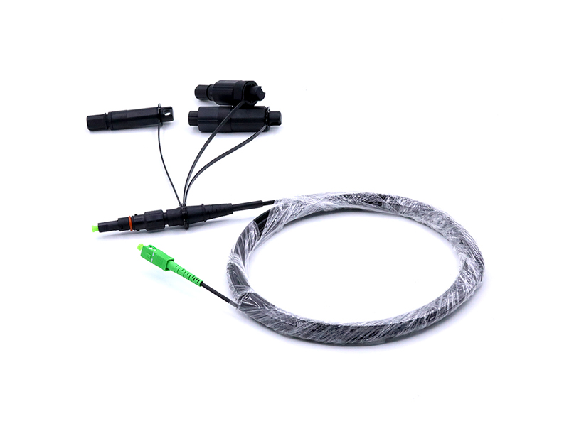 IP68 Waterproof 3 in 1 SC APC Single Mode Hardened Connector Jumper Fiber Optic Cable Assembly