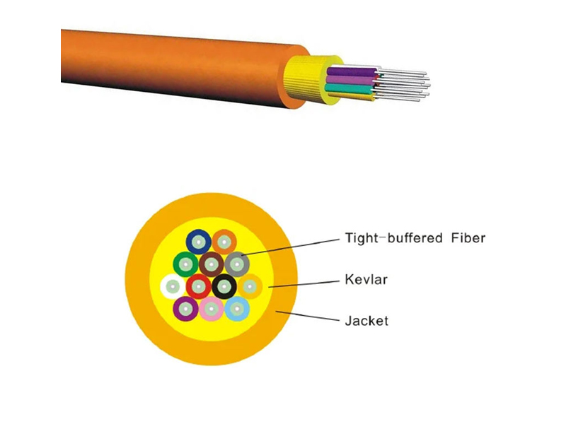 4.8&ndash;8.0mm Gjpfjv Gjpfjh Indoor Bundle Singlemode Fiber Optic Patch Cable for FTTH Tight Buffer Riser OFNR Distribution Fibra Optica Cable