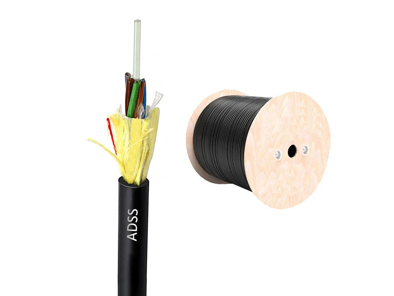 Fiber Optic Cable 24cores ADSS Single Jacket PE Span 50 to 200M