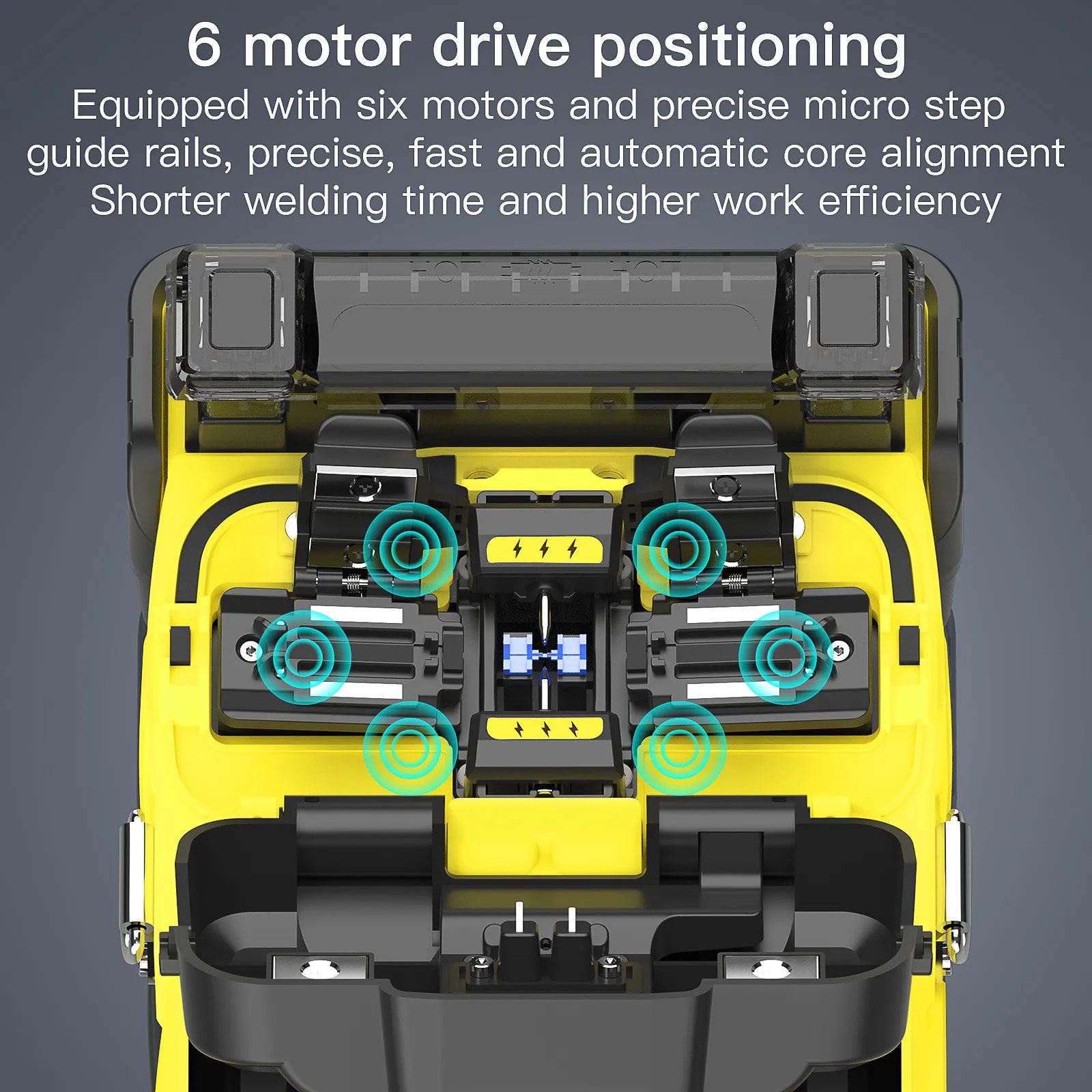 AUA-15F Mini Fiber Fusion Splicer 6 Core Alignment Motors Touch Screen OPM VFL 10 Languages 5000mAh for FTTH Network