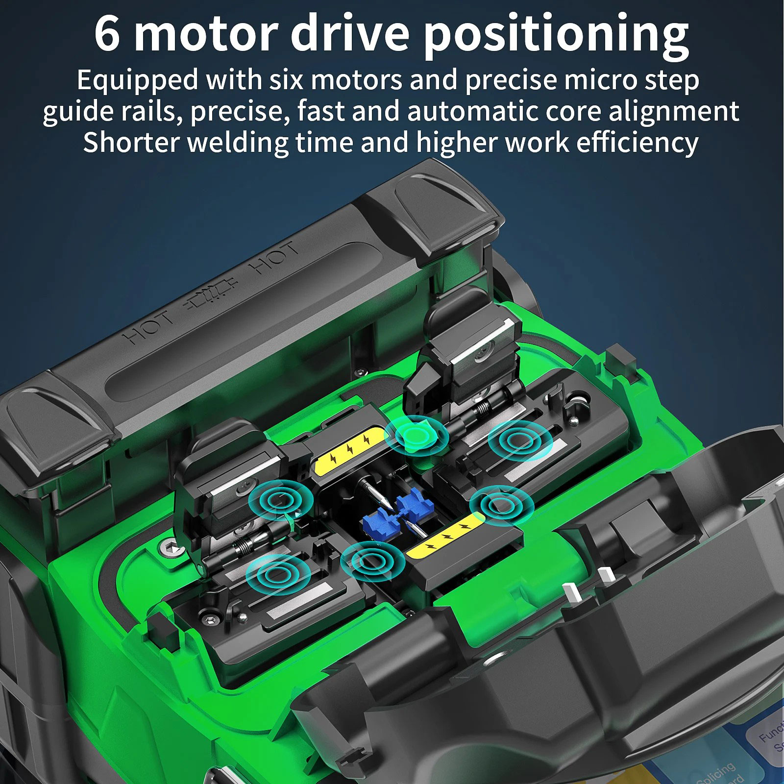 L-70C Mini Fiber Optic Splicing Machine Six Motor Core Alignment Fusion Splicer 4.3 Inch HD Touch Screen Built-in OPM VFL 3 In 1 Fixture 10 Languages 5000mAh Battery