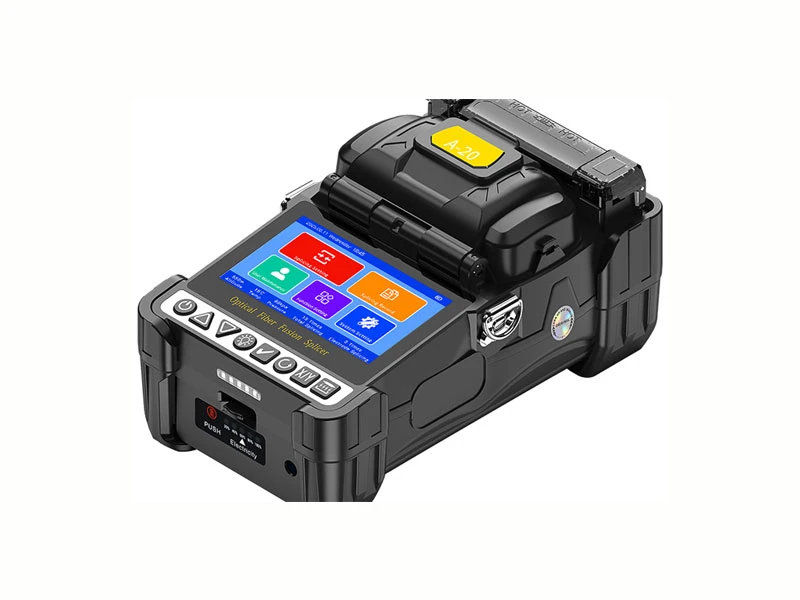 A-20 6 Motors Fiber Fusion Splicer, 4.3" HD Touch Screen, Touch & Button Dual Operation, Built-in OPM & VFL, 10 Languages Freely Switchable