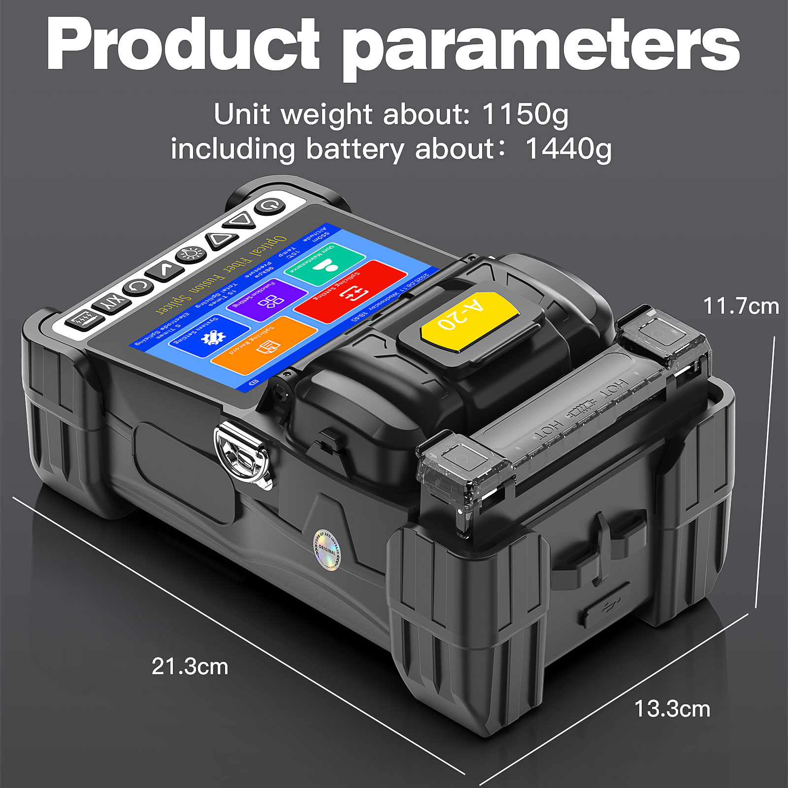 A-20 6 Motors Fiber Fusion Splicer, 4.3