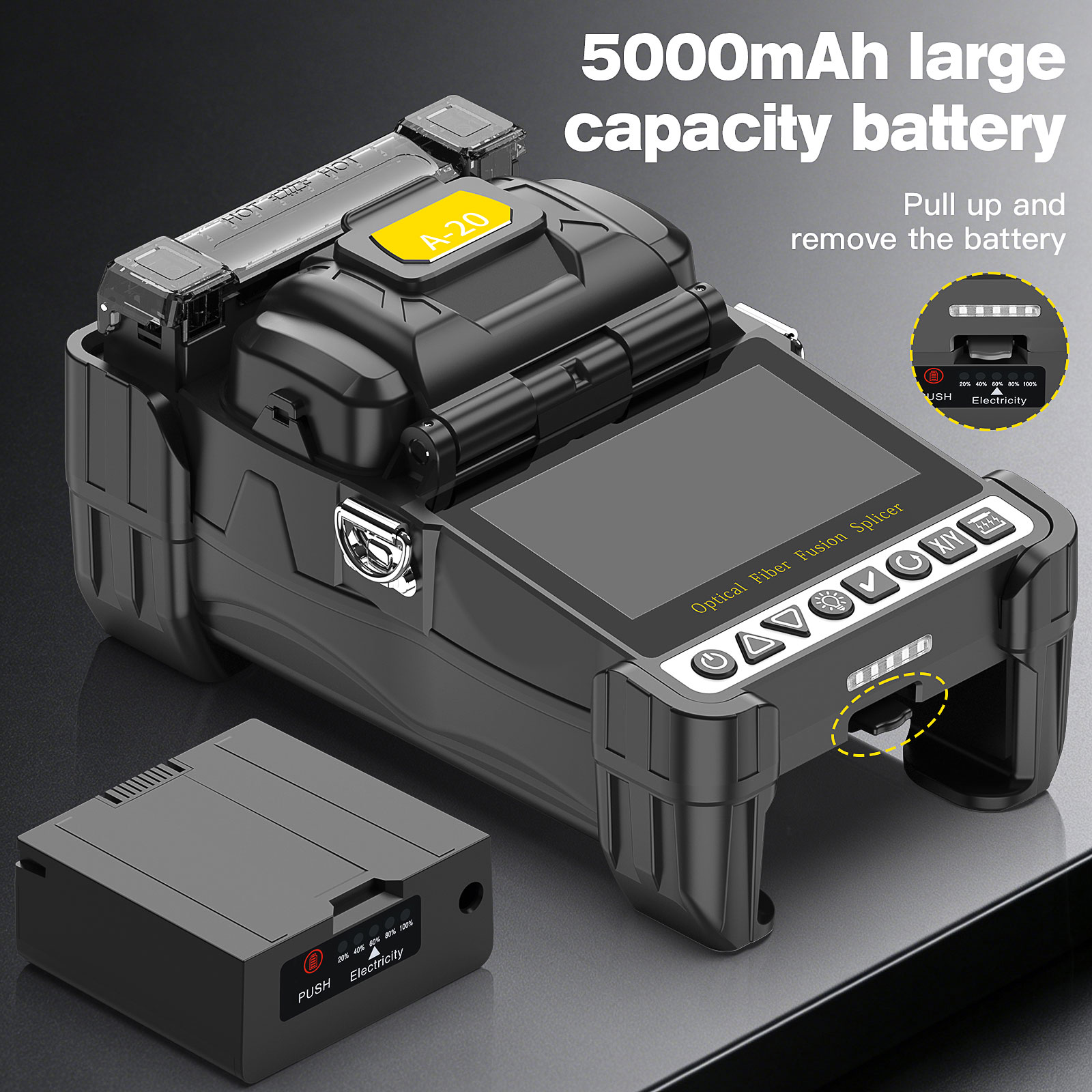 A-20 6 Motors Fiber Fusion Splicer, 4.3