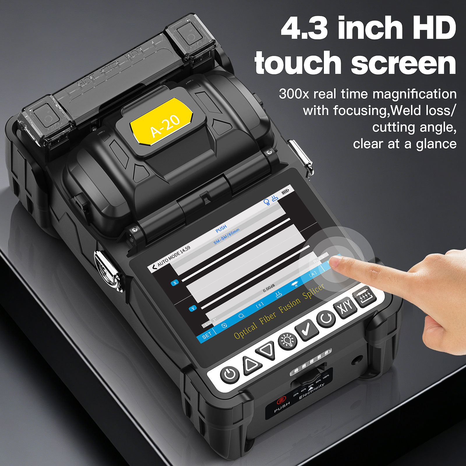 A-20 6 Motors Fiber Fusion Splicer, 4.3