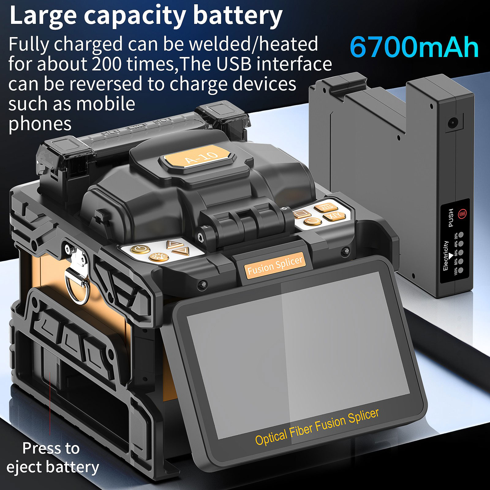 A-10 6-motor 5-inch high-definition screen, button/touch dual operation, built-in light source+red light source, 6700mAh large capacity battery