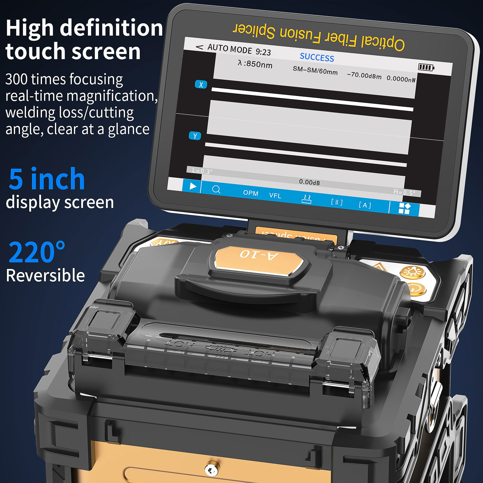 A-10 6-motor 5-inch high-definition screen, button/touch dual operation, built-in light source+red light source, 6700mAh large capacity battery