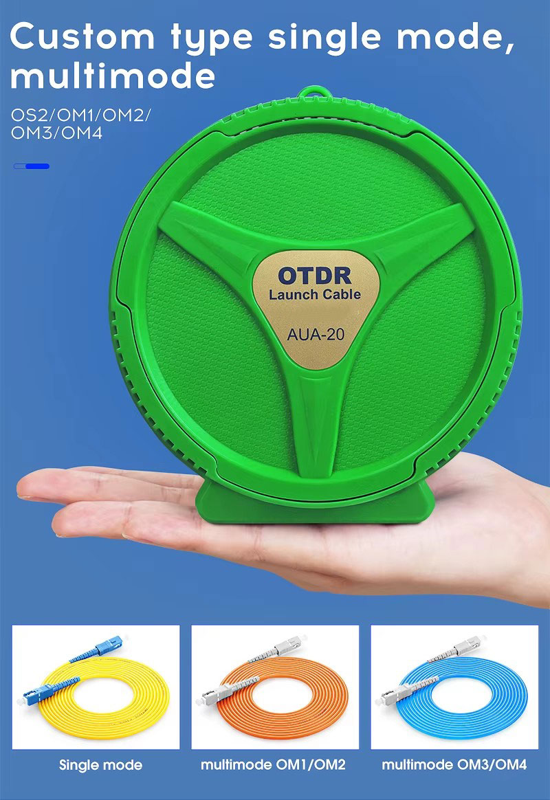 OTDR Launch Box Cable 150~2000M Multimode Tester Cable Reel Dead Zone Eliminator Compatible WiFi 4G for SC LC ST FC