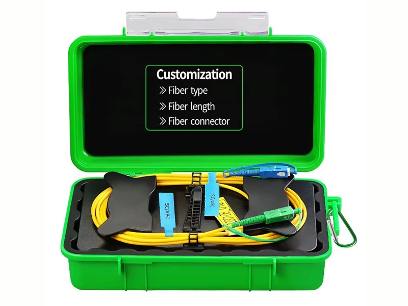 OTDR Test Extension Line SM MM Customized length/Type/Connector OS2 G652D G657A1/A2 Fiber Optic OTDR Launch Cable Box