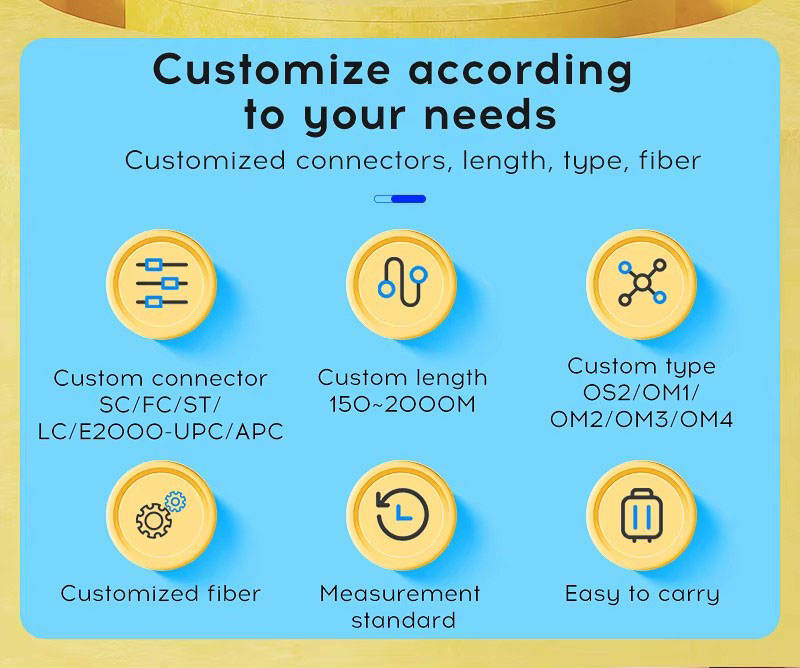 OTDR Launch Box Cable 150~2000M Multimode Tester Cable Reel Dead Zone Eliminator Compatible WiFi 4G for SC LC ST FC