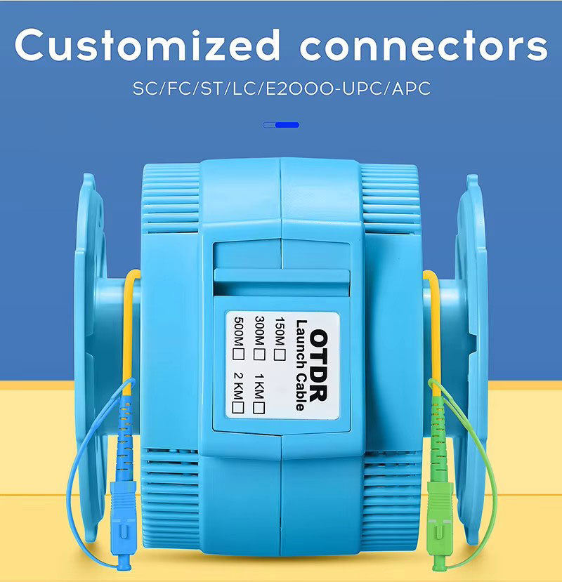 OTDR Launch SC/UPC-LC/UPC Fiber Cable Box 50m 300m 500m 1km 2km Optical Fiber Test Extension Line Cable OTDR