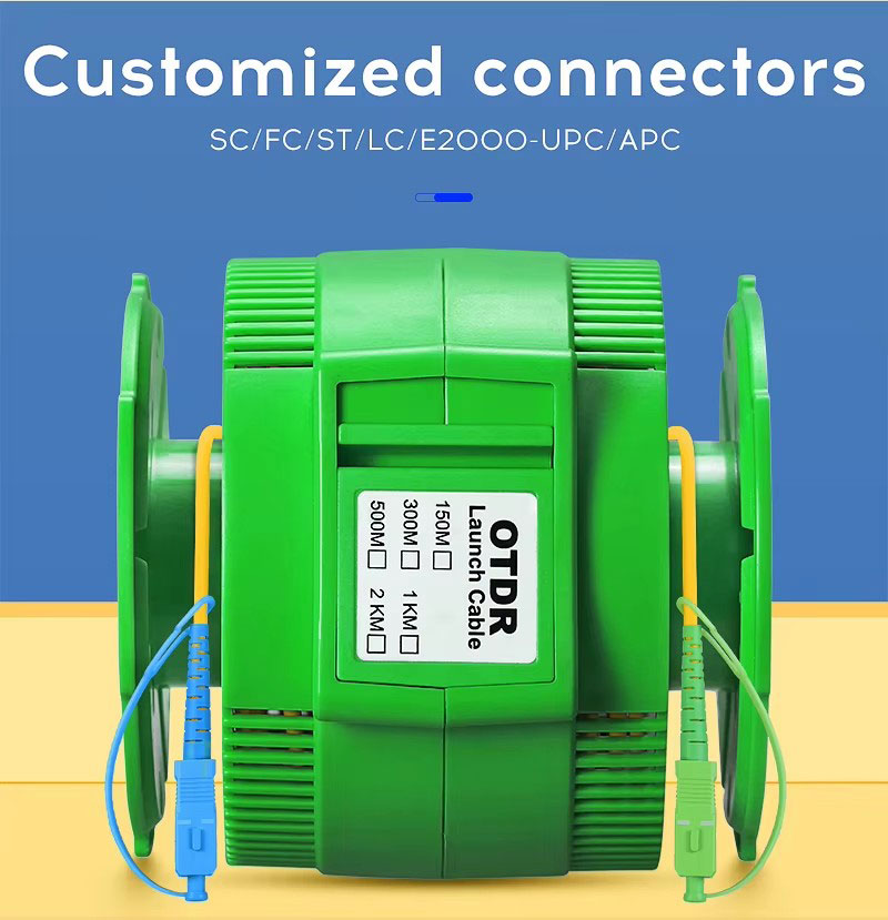 OTDR Launch Box Cable 150~2000M Multimode Tester Cable Reel Dead Zone Eliminator Compatible WiFi 4G for SC LC ST FC