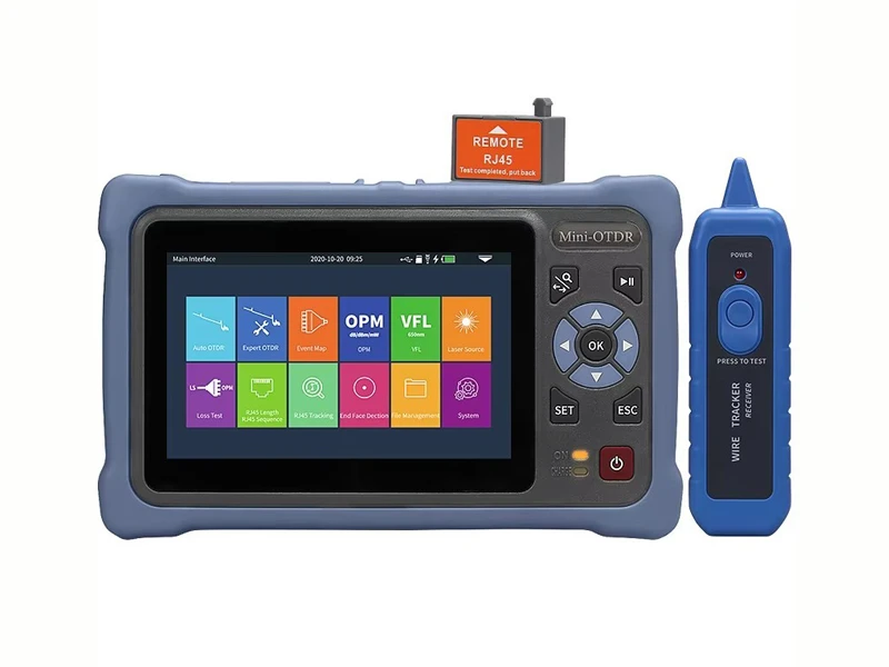 AUA800U UPC 800A APC Optical Time Domain Reflectometer with OPM VFL OLS 100KM 1310 1550nm Handheld Machine Tester OTDR
