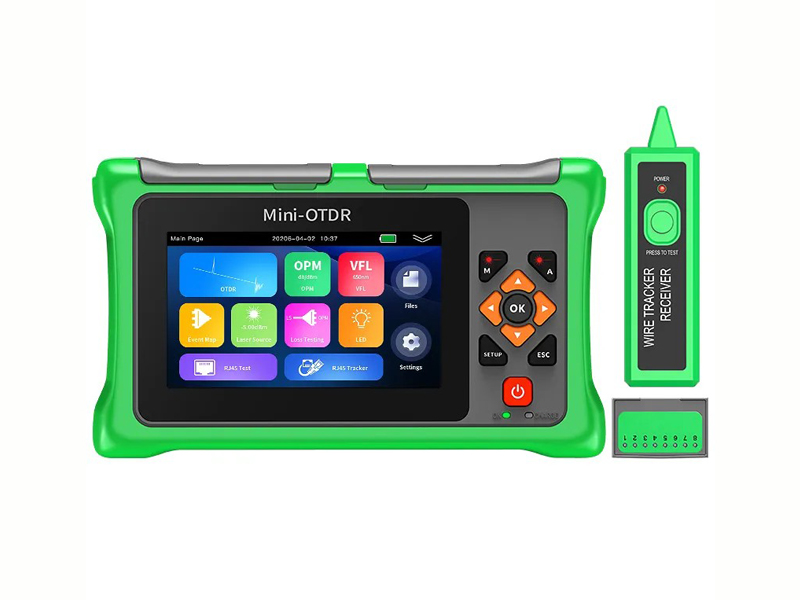 KP900 100KM All-in-One Handheld OTDR Fiber Tester UPC/APC Port Optical Time Domain Reflectometer for FTTH Broadband Cable Fault Loss Testing Telecom Engineering Equipment