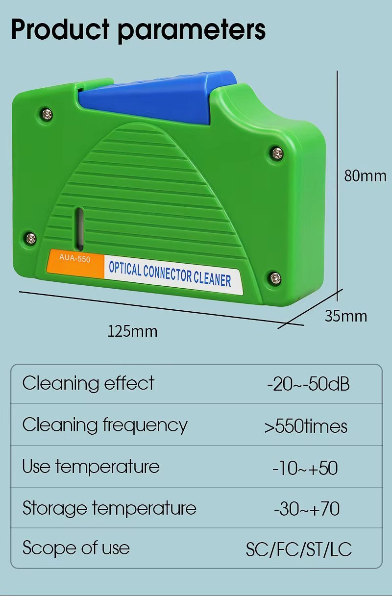 Fiber End Face Cleaning Box SC/FC/LC/ST Connector Cleaner Tools Optical Fiber Flange Cleaner