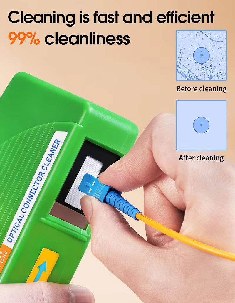 Fiber End Face Cleaning Box SC/FC/LC/ST Connector Cleaner Tools Optical Fiber Flange Cleaner