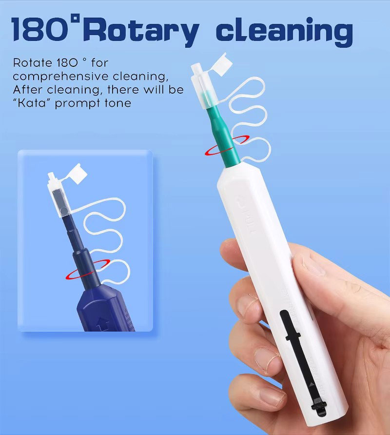 LC/SC/FC/ST One-Click Cleaner Tool 1.25mm and 2.5mm Fiber Optic Cleaning Pen 800+ Cleans Fiber Optic Cleaner