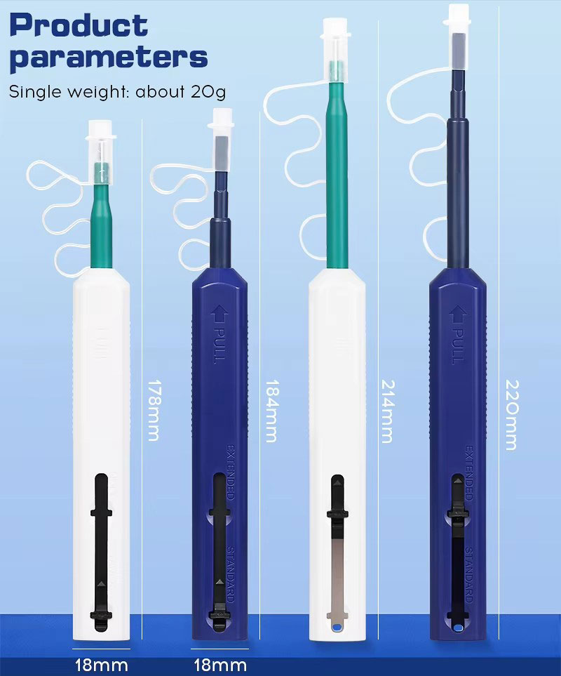 LC/SC/FC/ST One-Click Cleaner Tool 1.25mm and 2.5mm Fiber Optic Cleaning Pen 800+ Cleans Fiber Optic Cleaner