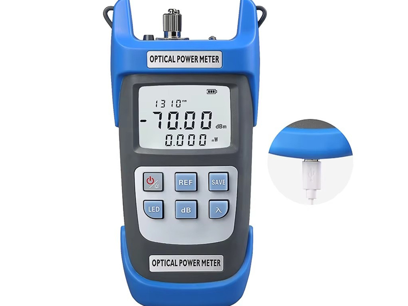 High Precision Rechargeable OPM with LED Handheld Fiber Tools Optical Fiber Tester 10 wavelength Optical Power Meter
