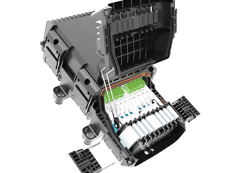 8-Port Gel-Sealed Fiber Optic Splice and Patch Closure with SC/APC Adapters