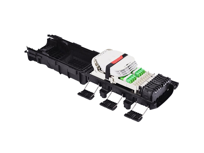 8-Port Gel-Sealed Fiber Optic Splice and Patch Closure with SC/APC Adapters