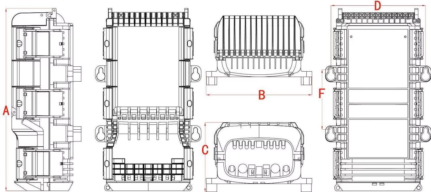 8-Port Gel-Sealed Fiber Optic Splice and Patch Closure with SC/APC Adapters
